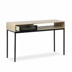 Alice's Garden Consoles Et Drapiers Console Décor Bois 120x39x75cm, Pieds En Métal Noir -Marquee Magasin console decor bois 120x39x75cm pieds en metal noir 4