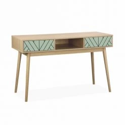 Alice's Garden Consoles Et Drapiers Console Décor Bois & Vert D'eau