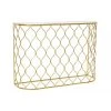 Wadiga Consoles Et Drapiers Console Demi-lune En Métal Doré Et Plateau Miroir 110x32x78cm -Marquee Magasin console demi lune en metal dore et plateau miroir 110x32x78cm