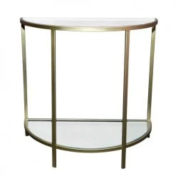 Passage Vernet Consoles Et Drapiers Console Demi-lune Métal Et Verre Or