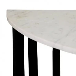 Altobuy Consoles Et Drapiers Console Demi-lune Métal Noir Plateau Marbre Blanc -Marquee Magasin console demi lune metal noir plateau marbre blanc 3