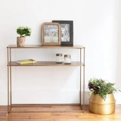 Passage Vernet Consoles Et Drapiers Console Double Niveau En Métal Or -Marquee Magasin console double niveau en metal or 3