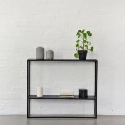 Decoclico Factory Consoles Et Drapiers Console Double Niveau Noir -Marquee Magasin console double niveau noir 2