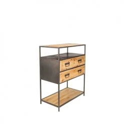 Drawer Consoles Et Drapiers Console Effet Bois Et Métal Noir -Marquee Magasin console effet bois et metal noir 2