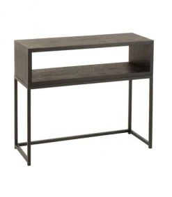 Calicosy Consoles Et Drapiers Console Effet Bois Foncé Avec Casier Ouvert - L91 Cm