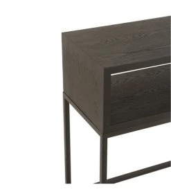 Calicosy Consoles Et Drapiers Console Effet Bois Foncé Avec Casier Ouvert - L91 Cm -Marquee Magasin console effet bois fonce avec casier ouvert l91 cm 5