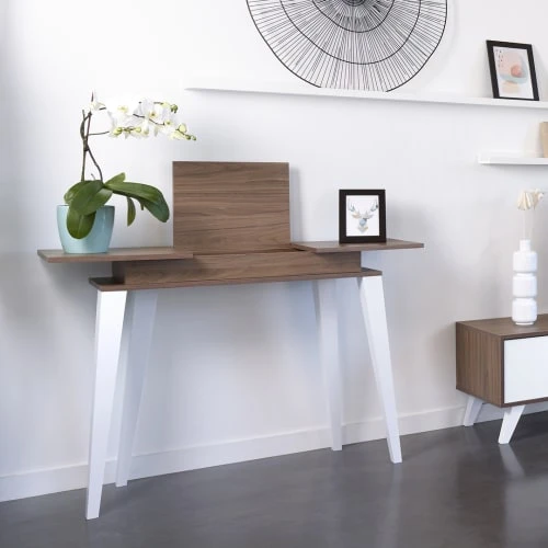 Symbiosis Consoles Et Drapiers Console Effet Bois Noyer Et Blanc 4 Symbiosis Consoles Et Drapiers Console Effet Bois Noyer Et Blanc â Image 2