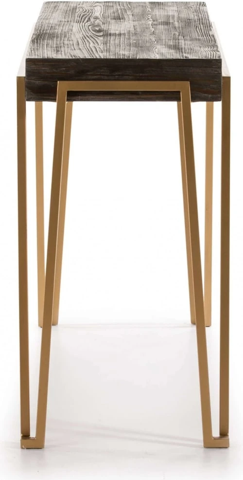 Thai Natura Consoles Et Drapiers Console En Bois Cérusé Gris Pieds Métal Doré L140cm 5 Thai Natura Consoles Et Drapiers Console En Bois Cérusé Gris Pieds Métal Doré L140cm – Image 3