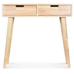 Wadiga Consoles Et Drapiers Console En Bois D'hévéa 2 Tiroirs -Marquee Magasin console en bois d hevea 2 tiroirs 1
