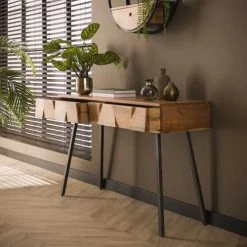 Mathi Design Consoles Et Drapiers Console En Bois Et Acier L 120 -Marquee Magasin console en bois et acier l 120 3