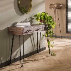 Mathi Design Consoles Et Drapiers Console En Bois Et Acier L 120 -Marquee Magasin console en bois et acier l 120 7