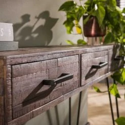 Mathi Design Consoles Et Drapiers Console En Bois Et Acier L 120 -Marquee Magasin console en bois et acier l 120 8