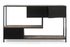 Hellin Consoles Et Drapiers Console En Bois Et Métal 3 Portes -Marquee Magasin console en bois et metal 3 portes 2