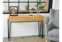 Hellin Consoles Et Drapiers Console En Bois Et Métal Moderne 2 Tiroirs -Marquee Magasin console en bois et metal moderne 2 tiroirs 1