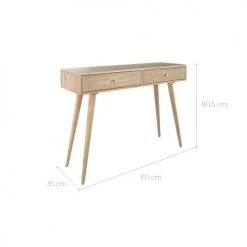 Rendez Vous Déco Consoles Et Drapiers Console En Bois Gravé 2 Tiroirs -Marquee Magasin console en bois grave 2 tiroirs 2