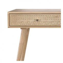 Rendez Vous Déco Consoles Et Drapiers Console En Bois Gravé 2 Tiroirs -Marquee Magasin console en bois grave 2 tiroirs 4