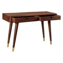 Rendez Vous Déco Consoles Et Drapiers Console En Bois Massif 2 Tiroirs Et Détails Dorés -Marquee Magasin console en bois massif 2 tiroirs et details dores 4