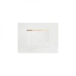 Custom Form Consoles Et Drapiers Console En Bois Massif Clair Et Métal Blanc L100cm -Marquee Magasin console en bois massif clair et metal blanc l100cm 2