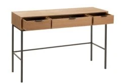 Hellin Consoles Et Drapiers Console En Bois Naturel Et Métal Noir Avec 3 Tiroirs -Marquee Magasin console en bois naturel et metal noir avec 3 tiroirs 3