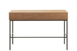 Hellin Consoles Et Drapiers Console En Bois Naturel Et Métal Noir Avec 3 Tiroirs -Marquee Magasin console en bois naturel et metal noir avec 3 tiroirs 5