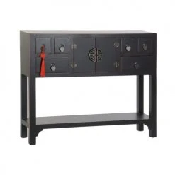 Wadiga Consoles Et Drapiers Console En Bois Noir Style Oriental 95x24x79cm