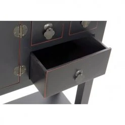 Wadiga Consoles Et Drapiers Console En Bois Noir Style Oriental 95x24x79cm -Marquee Magasin console en bois noir style oriental 95x24x79cm 3