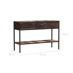Rendez Vous Déco Consoles Et Drapiers Console En Bois Recyclé Et Métal 3 Tiroirs 10 Rendez Vous Déco Consoles Et Drapiers Console En Bois Recyclé Et Métal 3 Tiroirs -Marquee Magasin console en bois recycle et metal 3 tiroirs 2