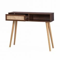 Alice's Garden Consoles Et Drapiers Console En Cannage Couleur Bois Foncé -Marquee Magasin console en cannage couleur bois fonce 2