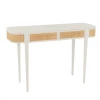 Meubles & Design Consoles Et Drapiers Console En Cannage Et Bois Blanc Avec Tiroirs