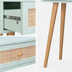 Alice's Garden Consoles Et Drapiers Console En Cannage Vert Céladon -Marquee Magasin console en cannage vert celadon 3
