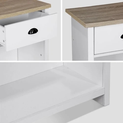 Alice's Garden Consoles Et Drapiers Console En Décor Bois Blanc Avec 2 Tiroirs De Rangement 8 Alice's Garden Consoles Et Drapiers Console En Décor Bois Blanc Avec 2 Tiroirs De Rangement – Image 6