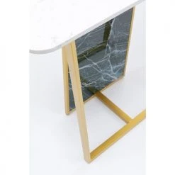 Kare Design Consoles Et Drapiers Console En Marbre Minéral Blanc Et Acier Doré -Marquee Magasin console en marbre mineral blanc et acier dore 2