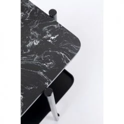 Kare Design Consoles Et Drapiers Console En Marbre Minéral Noir Et Acier -Marquee Magasin console en marbre mineral noir et acier 2