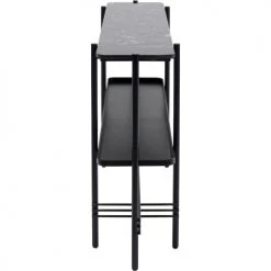 Kare Design Consoles Et Drapiers Console En Marbre Minéral Noir Et Acier -Marquee Magasin console en marbre mineral noir et acier 4