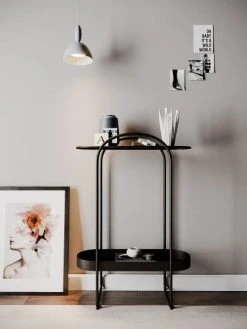 Potiron Paris Consoles Et Drapiers Console En Métal 2 Plateaux Noir -Marquee Magasin console en metal 2 plateaux noir 1