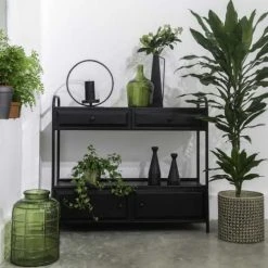 Decoclico Factory Consoles Et Drapiers Console En Métal 4 Tiroirs Noir -Marquee Magasin console en metal 4 tiroirs noir 2