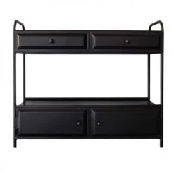 Decoclico Factory Consoles Et Drapiers Console En Métal 4 Tiroirs Noir