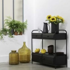 Decoclico Factory Consoles Et Drapiers Console En Métal 4 Tiroirs Noir -Marquee Magasin console en metal 4 tiroirs noir 3