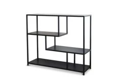 PIB Consoles Et Drapiers Console En Métal Bois Et Marbre Noir