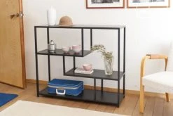 PIB Consoles Et Drapiers Console En Métal Bois Et Marbre Noir -Marquee Magasin console en metal bois et marbre noir 3