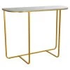 Wadiga Consoles Et Drapiers Console En Métal Doré Et Plateau En Marbre Blanc 98x35x77cm -Marquee Magasin console en metal dore et plateau en marbre blanc 98x35x77cm