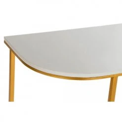 Wadiga Consoles Et Drapiers Console En Métal Doré Et Plateau En Marbre Blanc 98x35x77cm -Marquee Magasin console en metal dore et plateau en marbre blanc 98x35x77cm 2