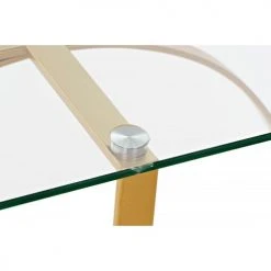 Wadiga Consoles Et Drapiers Console En Métal Doré Et Plateau En Verre Géométrie 100x35x78cm -Marquee Magasin console en metal dore et plateau en verre geometrie 100x35x78cm 3