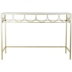 Wadiga Consoles Et Drapiers Console En Métal Doré Et Plateau Miroir 120x40x81cm -Marquee Magasin console en metal dore et plateau miroir 120x40x81cm 1
