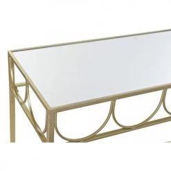 Wadiga Consoles Et Drapiers Console En Métal Doré Et Plateau Miroir 120x40x81cm -Marquee Magasin console en metal dore et plateau miroir 120x40x81cm 4