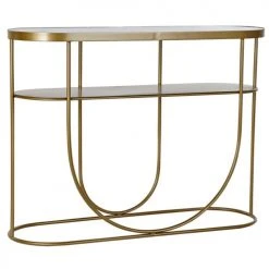Wadiga Consoles Et Drapiers Console En Métal Doré Mat Et Plateau En Verre Fumé 100,5x32x75cm -Marquee Magasin console en metal dore mat et plateau en verre fume 100 5x32x75cm 1