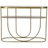 Wadiga Consoles Et Drapiers Console En Métal Doré Mat Et Plateau En Verre Fumé 100,5x32x75cm -Marquee Magasin console en metal dore mat et plateau en verre fume 100 5x32x75cm