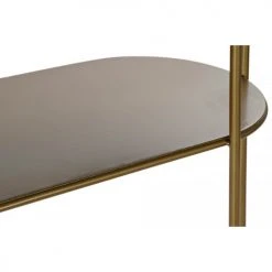 Wadiga Consoles Et Drapiers Console En Métal Doré Mat Et Plateau En Verre Fumé 100,5x32x75cm -Marquee Magasin console en metal dore mat et plateau en verre fume 100 5x32x75cm 2