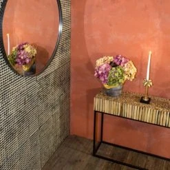 Pirouette Paris Consoles Et Drapiers Console En Métal Et Teck 100x30xh75cm -Marquee Magasin console en metal et teck 100x30xh75cm 2