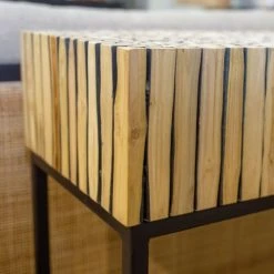 Pirouette Paris Consoles Et Drapiers Console En Métal Et Teck 100x30xh75cm -Marquee Magasin console en metal et teck 100x30xh75cm 4